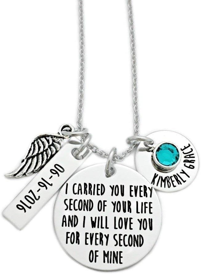 Oaklee Mae I Carried You Every Second Of Your Life And I Will Love You For Every Second Of Mine - Memorial Necklace - Engraved Personalized Jewelry - 1127