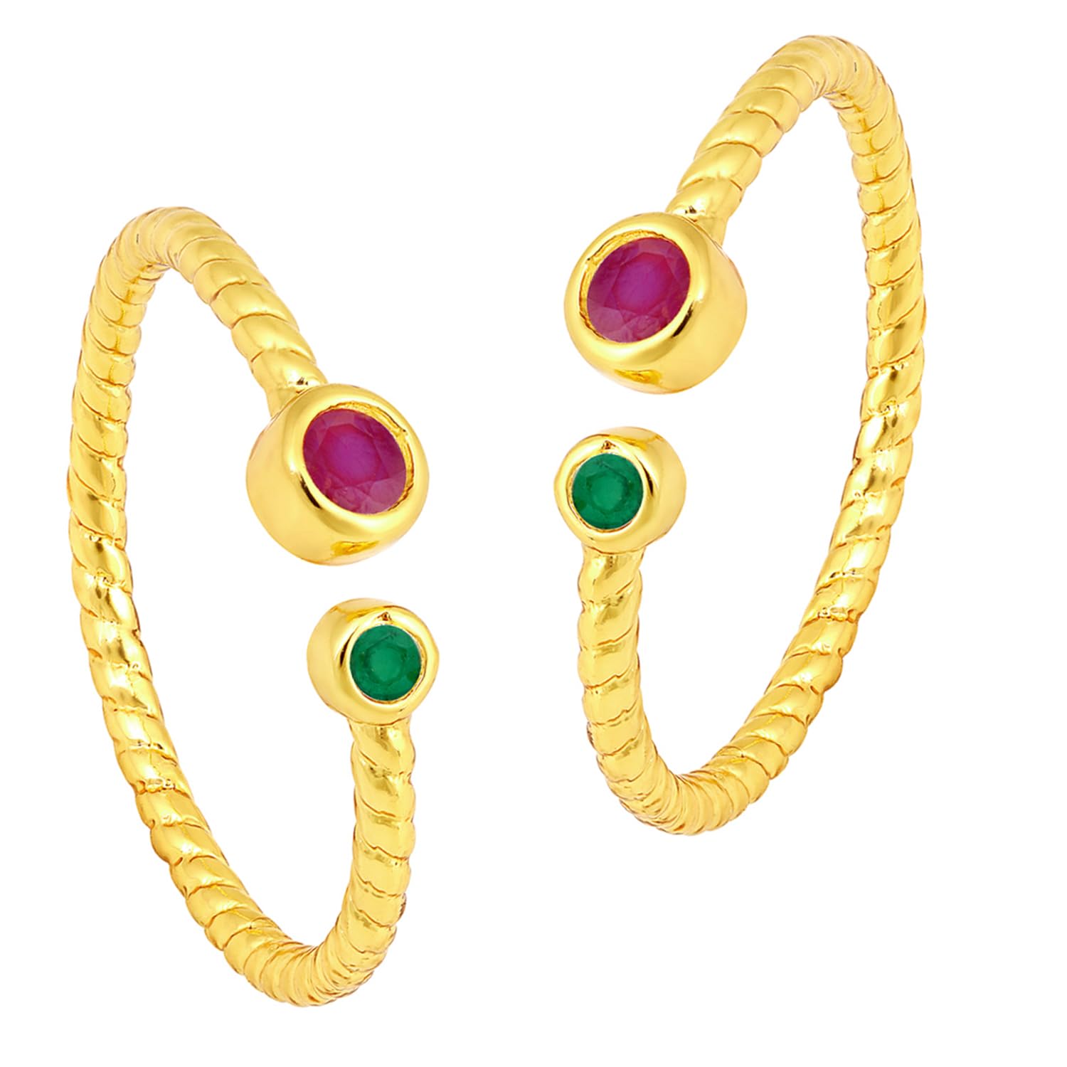 Peora Gold Plated Rani Pink Green Cubic Zirconia Studded Fancy Toe Ring Adjustable Bichiya Fashion Stylish Jewellery for Women (B0C7VQVPZ5) Amazon Price History, Amazon Price Tracker