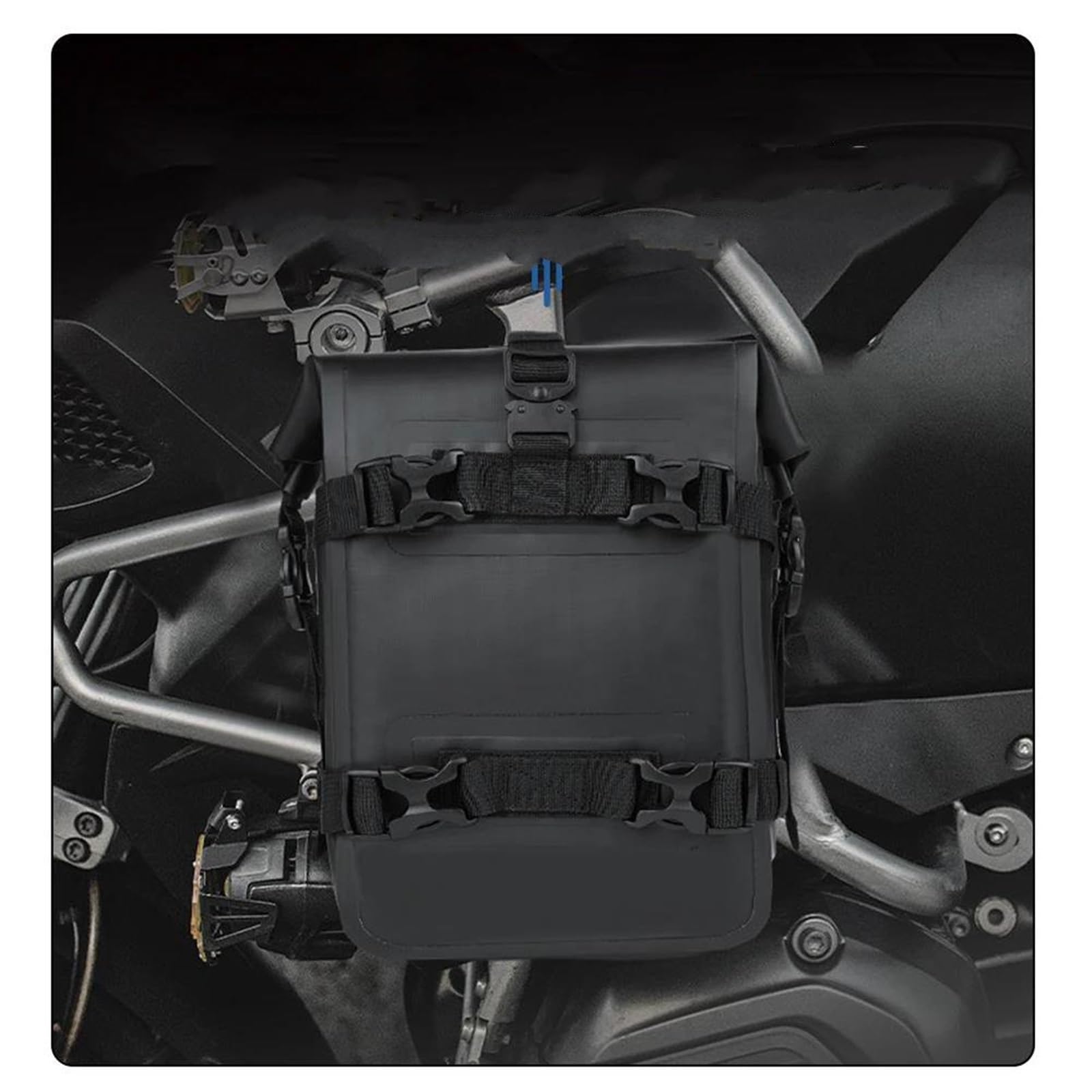 Borse Per Paramotore Per BMW R1200GS / Adv 2004-2012 - Set Da 2, Tessuto Resistente All'acqua, Nero Con Cuciture Rosse - 6
