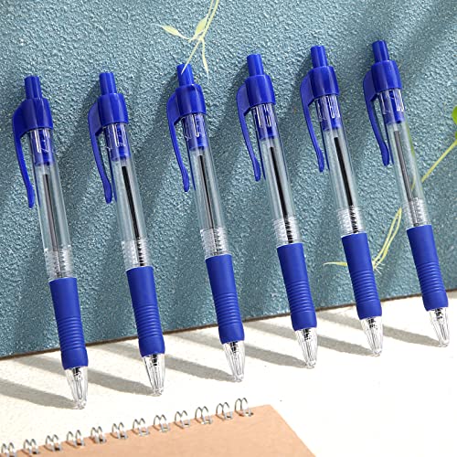 Image of Fainne 200 Pack Retractable Ballpoint Pen 1.0 mm Medium Point Refillable Smooth Click Writing Pens With Grip for Work Journal Writing Office School Supplies(Blue Ink)