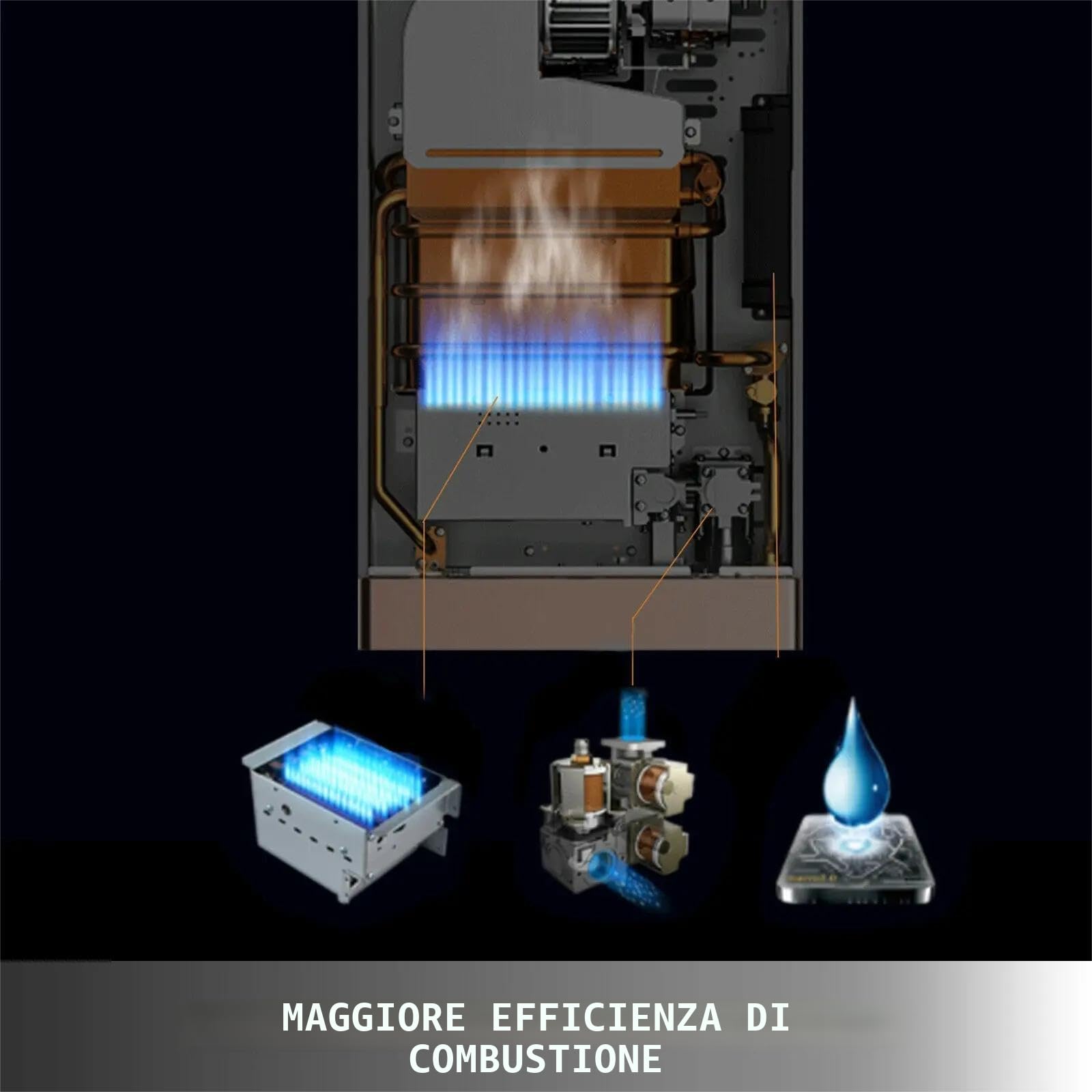 Scaldacqua a gas propano gpl 6L/8L, modalità inverno ed estate, scaldabagno istantaneo senza serbatoio 16kw con kit doccia, bruciatore per campeggio, camper, casa