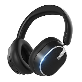 Hybrid Active Noise Cancelling Bluetooth Headphones, Over Ear Wireless Headphones with 60H Playtime, Hi-Res Audio, Deep Bass, Memory Foam Ear Cups for Home Office Travel - Amazon product rated Grade A