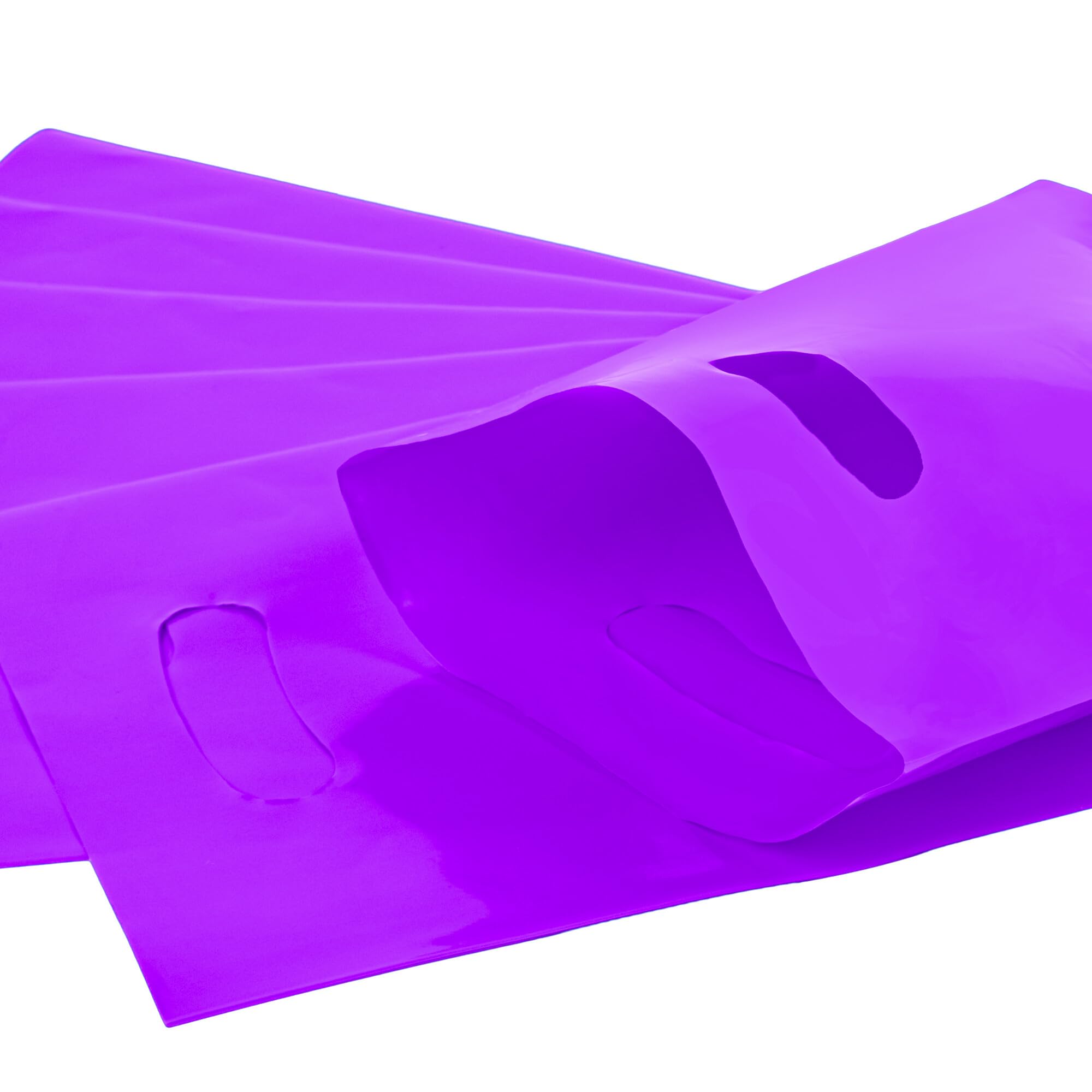 Purple 100 PCS Small Gift Bags, 6"x8" Goodie Party Favor Bags with Handle, Treat Retail Pouches for Kids Birthday, Christmas, Small Business
