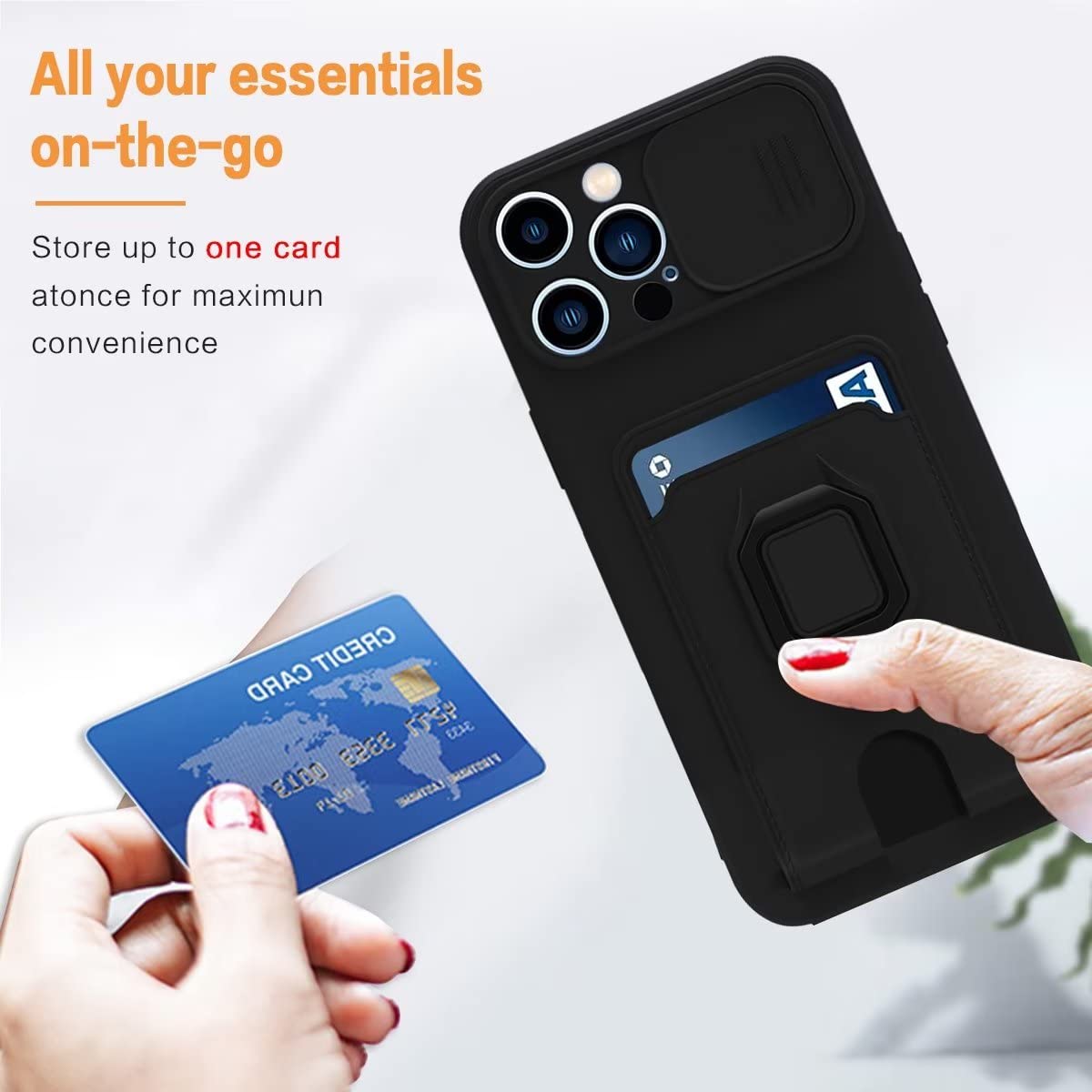 Xinyunew Cover Con Cordino Per Xiaomi 13T / 13T Pro - Custodia In Silicone Porpora Con Sportellino Fotocamera, Porta Carte E Anello Magnetico 360° - 3