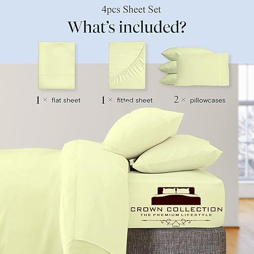 Miniatura 10 de Juego de sábanas de algodón egipcio puro tamaño King (King, 600 hilos) colores brillantes (4 piezas)  Sábanas de algodón egipcio tamaño King