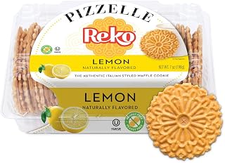 Reko Pizzelle Authentic Italian Style Waffle Cookie, Lemon, 7 Ounce (Pack of 1)