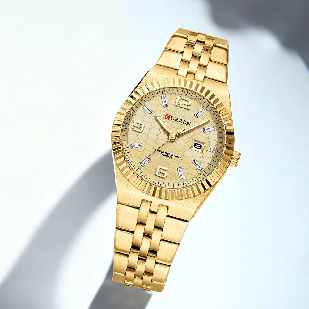 CRRJU Women's Watch Luxury Stainless Steel Strap Classic Analog Quartz Elegant Ladies Date Wristwatch - Image 3