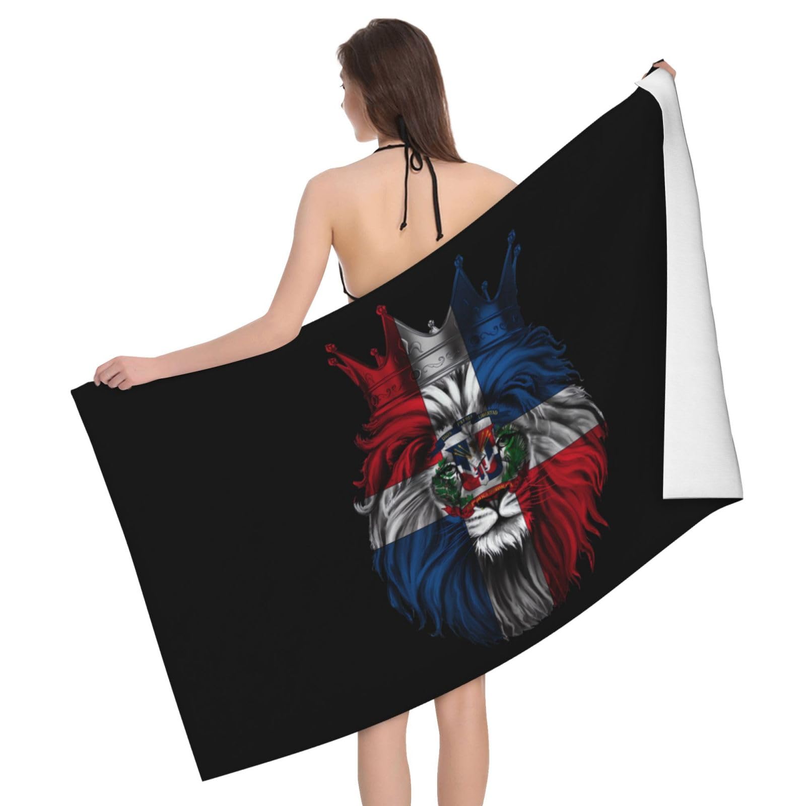 HLBSDM Microfiber Dominican Republic Beach Towel Quick Dry Soft Sand Free Beach Towels for Pool Swim Beach Lightweight Thin Towels