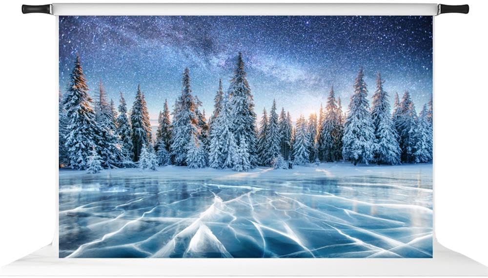 Kate Snow Forest Backdrop Christmas Trees Photography Backdrops Winter Outside Background for Photo Shoot Eissee Professional Photo Backgrounds, 10×6.5ft