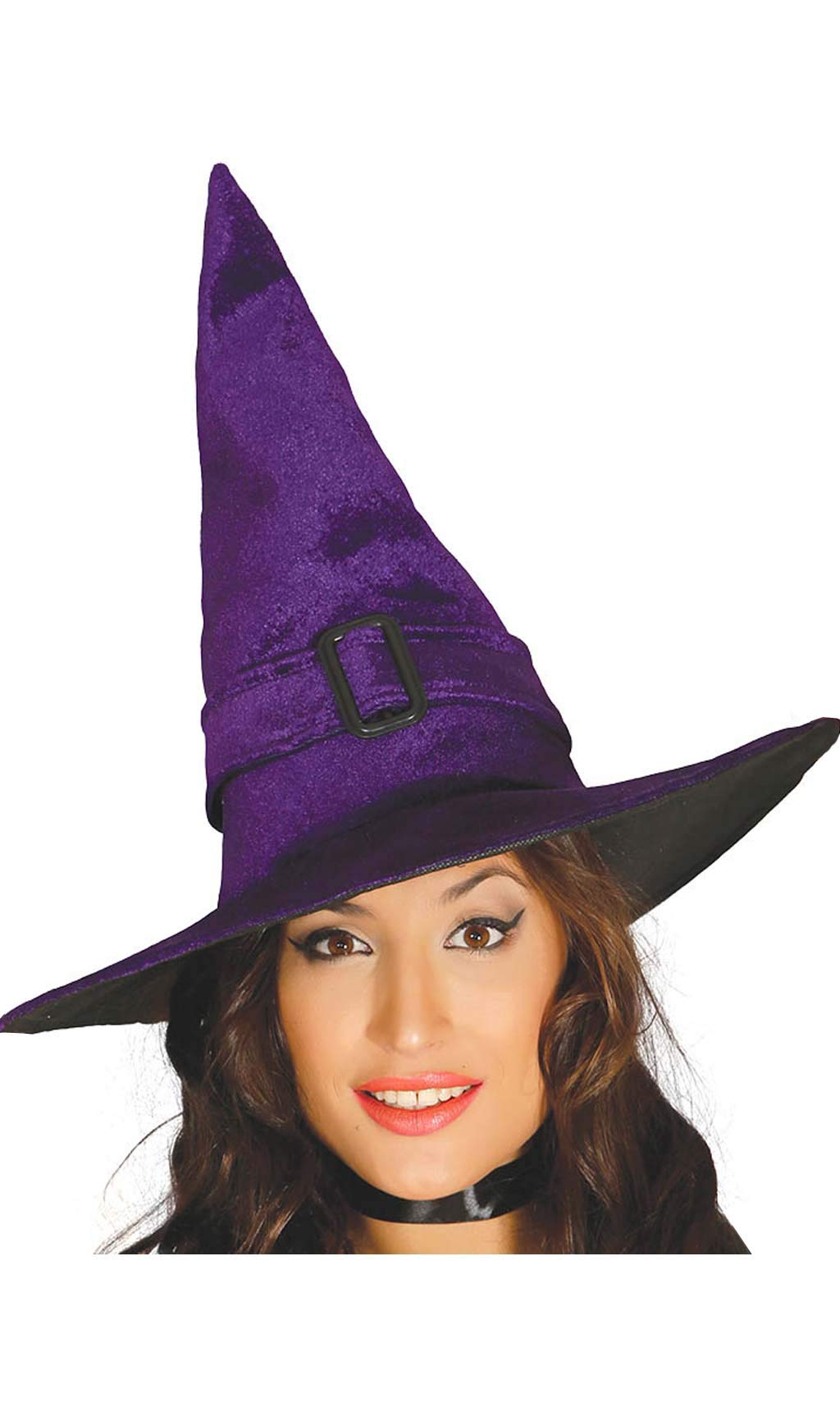 FIESTAS GUIRCA Hexenhut – Schwarzer Hut Mit Lila Bändern, Für Halloween & Kostümpartys | Perfekte Accessoire Für Hexen-Verwandlungen