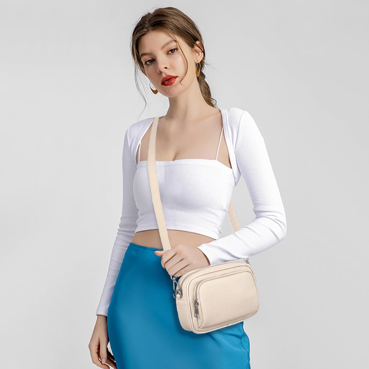 SENDEFN Crossbody Bags for Women Small Square Bag Trendy PU Leather Purses and Handbags - Image 2