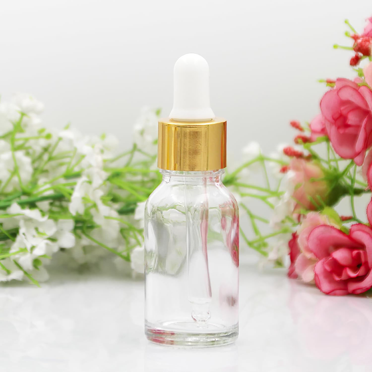 Kingrol Transparente Glas-Tropfflaschen, Tinkturflaschen, leere Flaschen mit Pipette für ätherische Öle, Parfums, Aromatherapie, Chemielabor, Chemikalien, 40 Stück