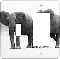 Vista 54 de Placa de interruptor de luz de elefante indio de 1 banda, placa de pared basculante individual, placa decorativa eléctrica GFCI para decoración