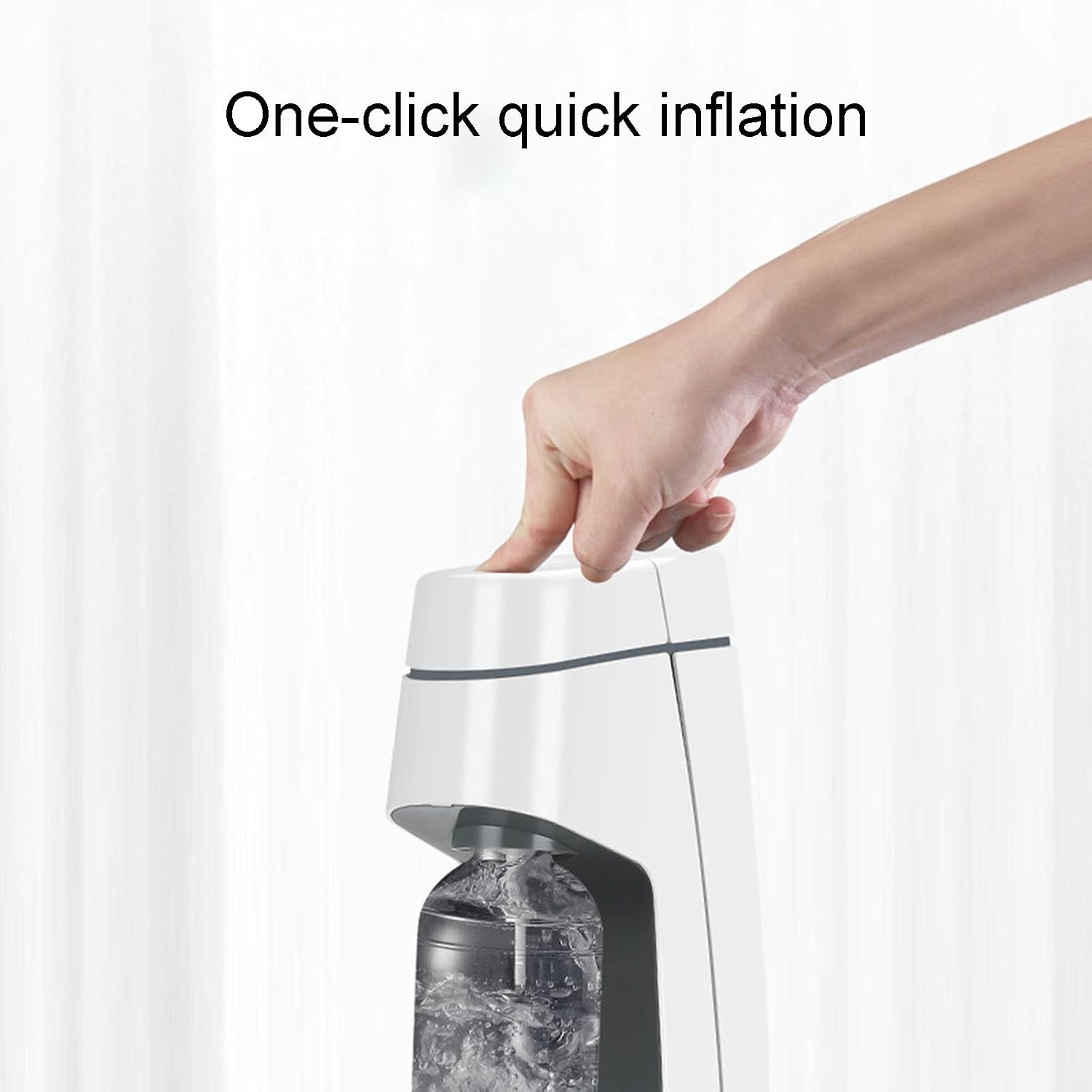 Soda Water Machine, One-click Quick Inflation, Large-capacity 1L Water Bottle, Pressurized Nozzle, Detachable CO₂ Gas Cylinder Design, ABS Durable Body