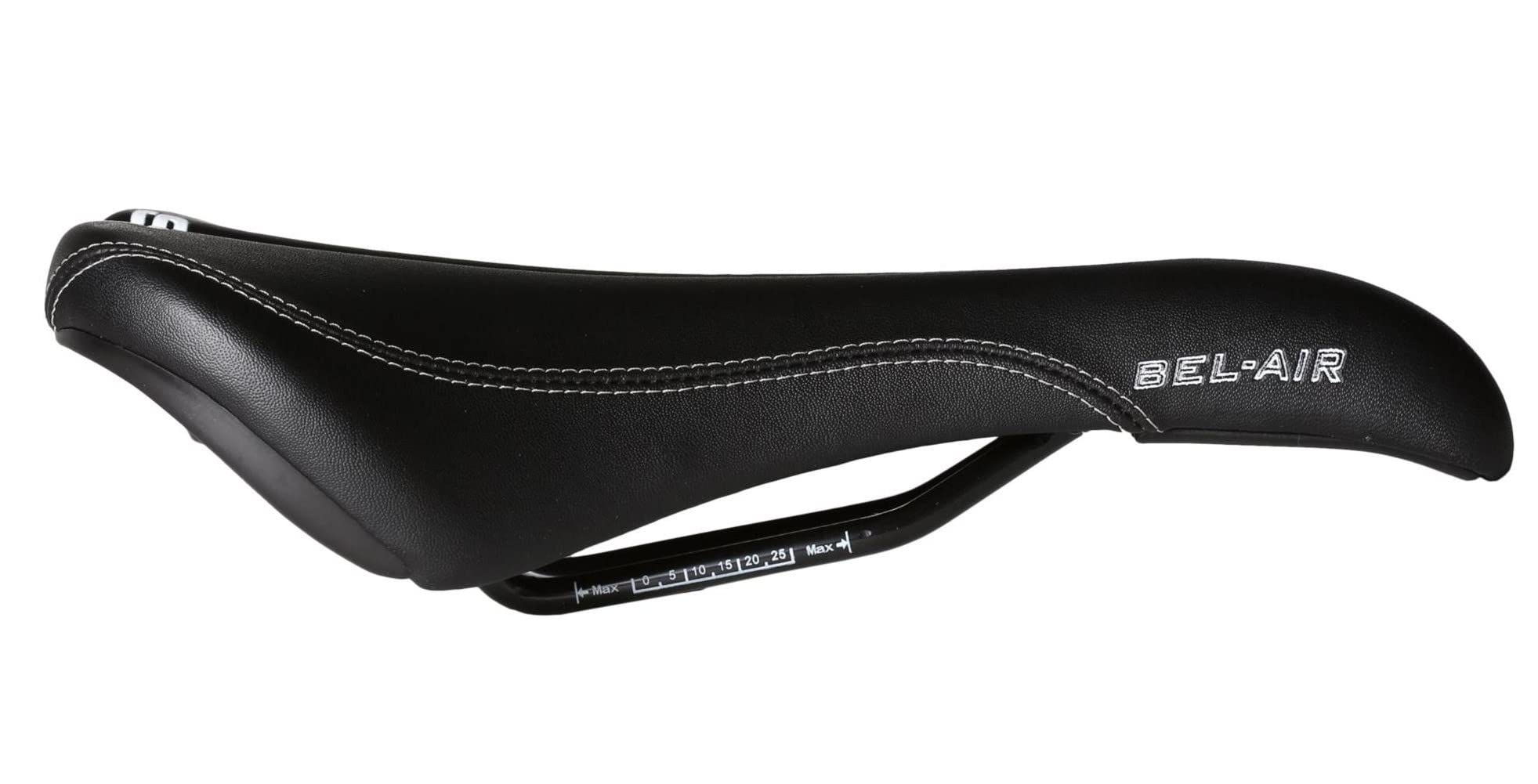 SDGComponents Bel Air Steel Rail Cycling Saddle, Black, 270mm x 140mm