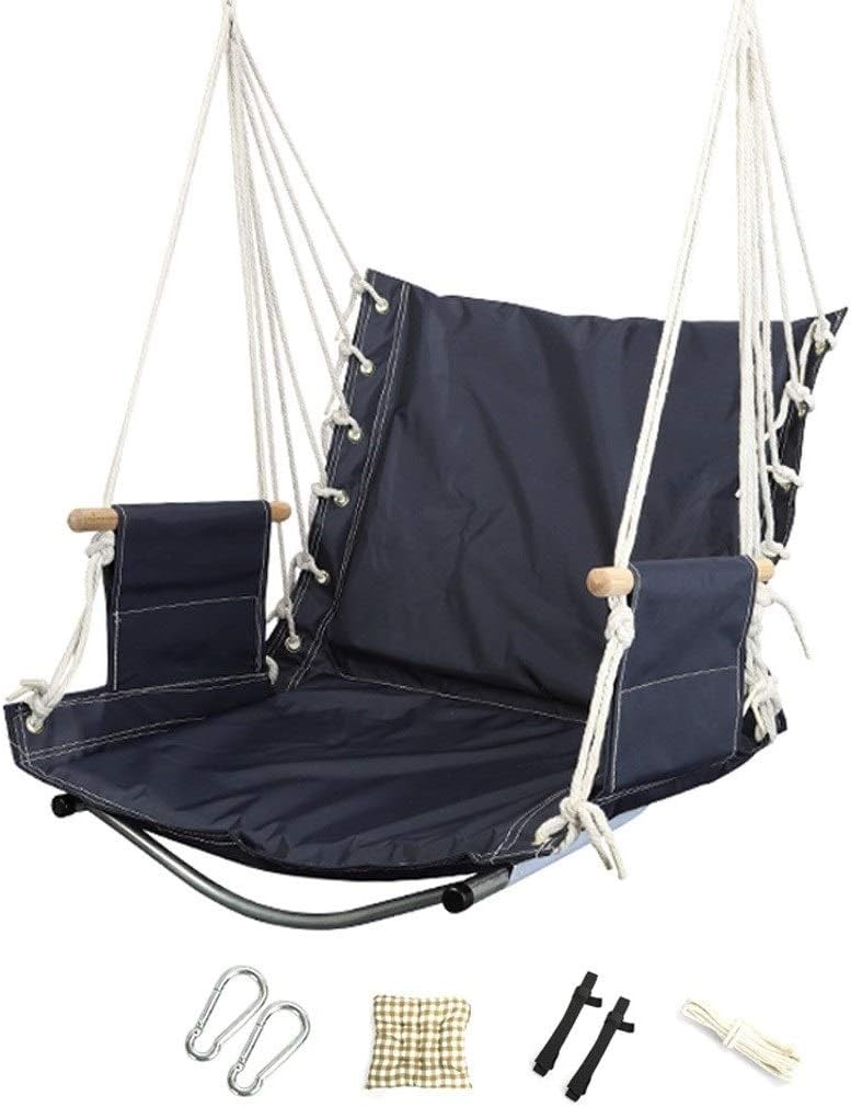 Oxford Cloth Hanging Swing Seat Indoor Hanging Chair Outdoor Hammock Toy Can Bear 150kg Swing Seat (Color: I, Size: Backrest Height 75cm) (I Backrest Height 50cm)