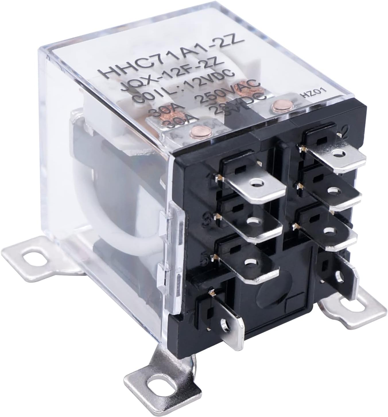 TWTADE/JQX-12F-2Z DC 24V Coil Voltage 30A DPDT 2NO+2NC General Purpose High Power Relay 8 Pin