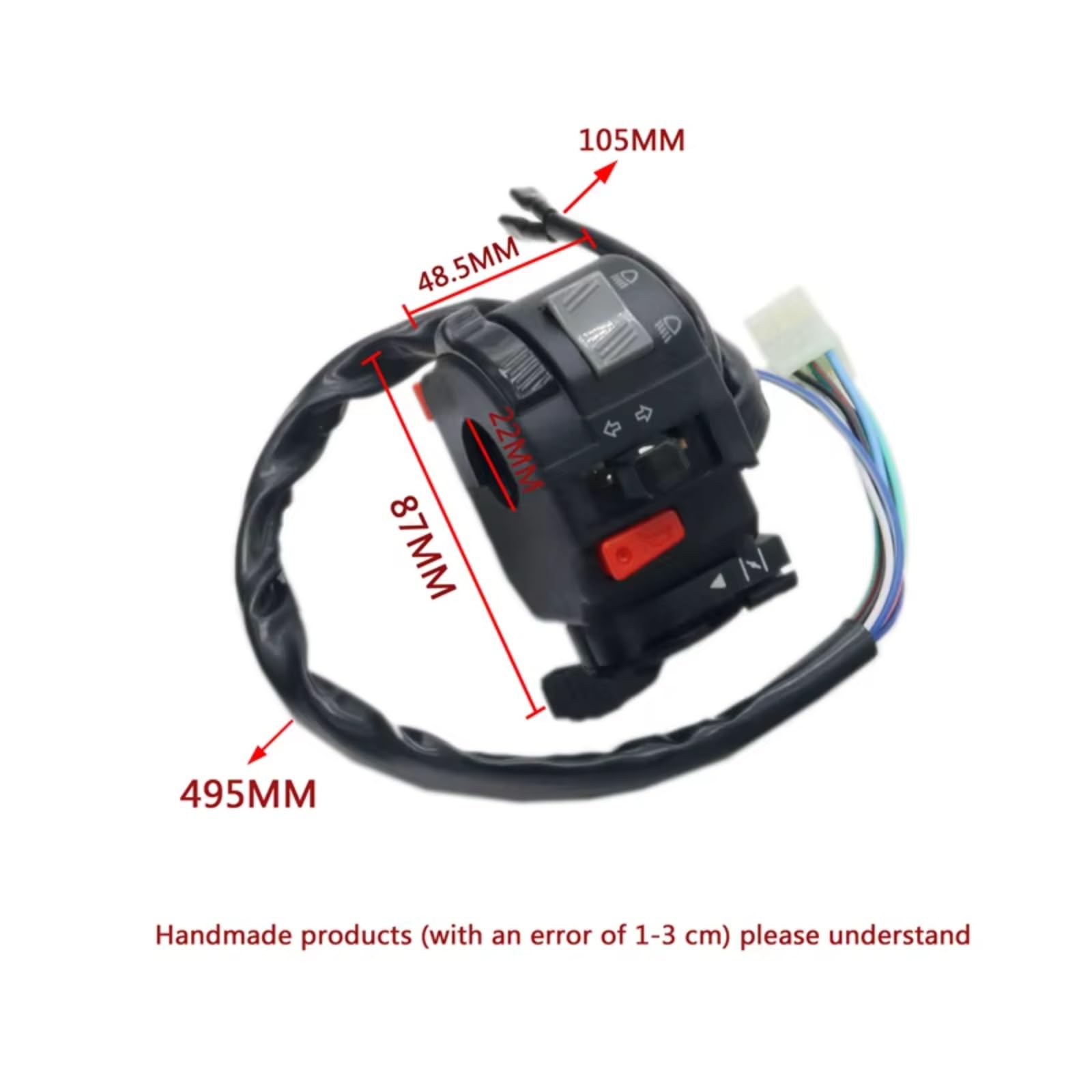Comando Manubrio Interruttore Di Controllo Del Manubrio Del Motociclo Per Faro Di Avviamento Del Motocross Con Indicatore Di Direzione Universale Da 22 Mm