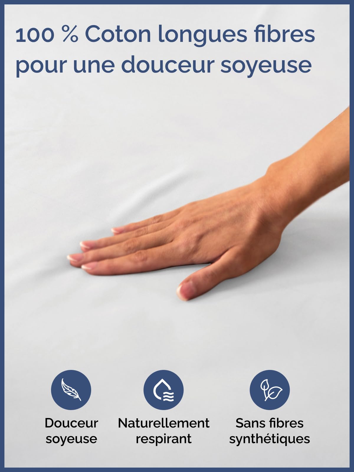 Drap Housse Grand Bonnet 160x200 - Coton Doux 400 Fils 40cm (16") - Blanc | Doux, Confortable, Élastique Intégral, Matelas Épais, Respirant, Infroissable, Qualité Hôtel, Hypoallergénique, OEKO-TEX
