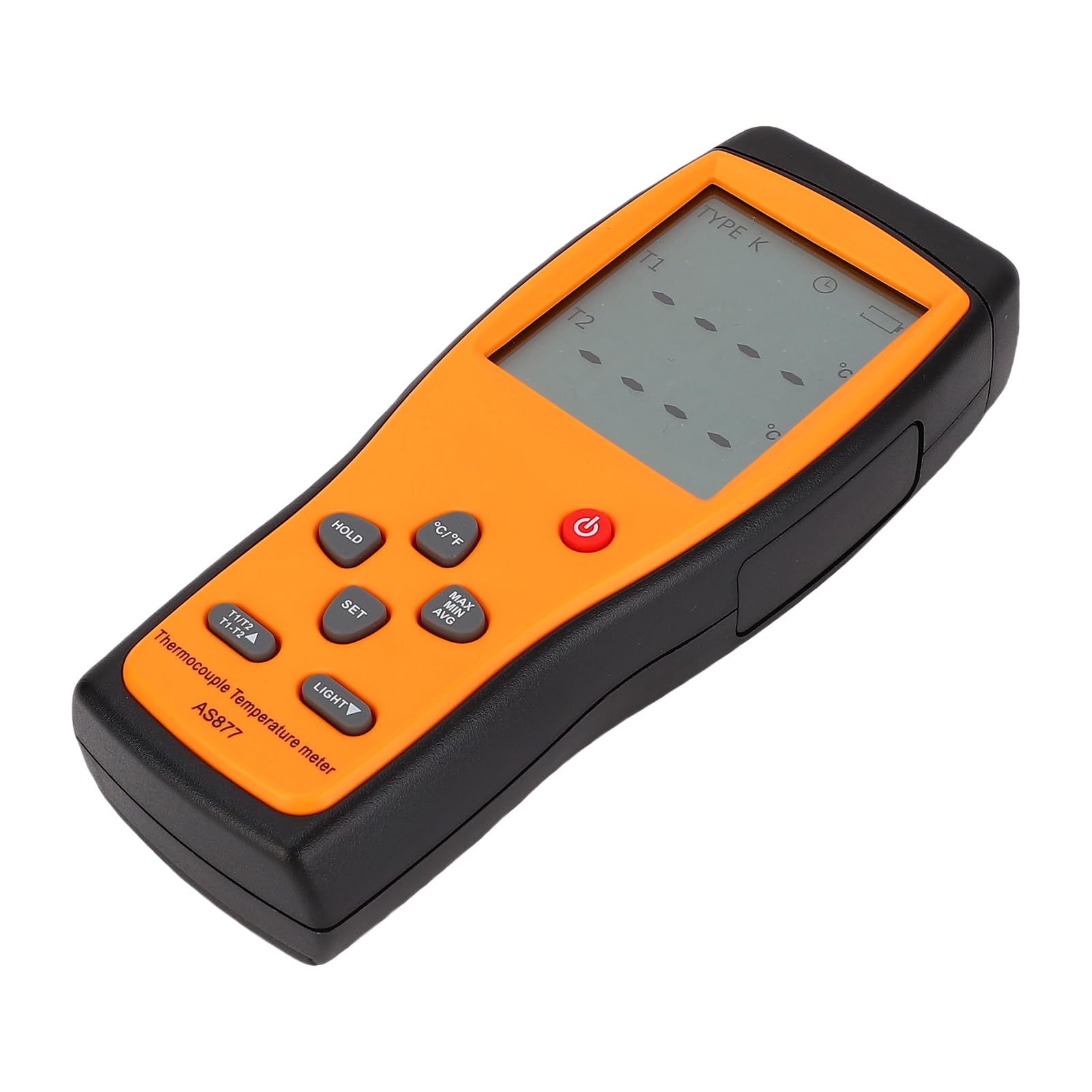 Bewinner Digitales Thermoelement-Thermometer K Typ 2 Kanäle, Temperaturmessgerät mit Zwei Eingängen und Touchscreen, -200 ℃ Bis 1372 ℃, Hochpräziser Tester für HVAC, Industrie, Labor, mit Silikon