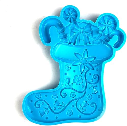 Moldes de epoxi, moldes de resina de calcetines de Navidad molde de silicona para fundición de resina, molde de resina epoxi para decoración