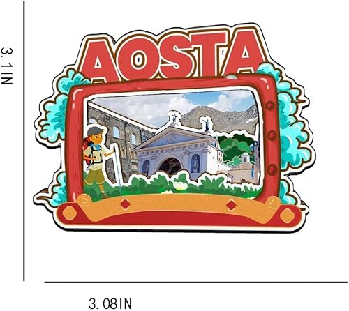 Miniatura 3 de Aosta Valle d'Aosta Italia imán para nevera imán de madera 3D lugares de interés coleccionables de viaje decoración hecha a mano -3378