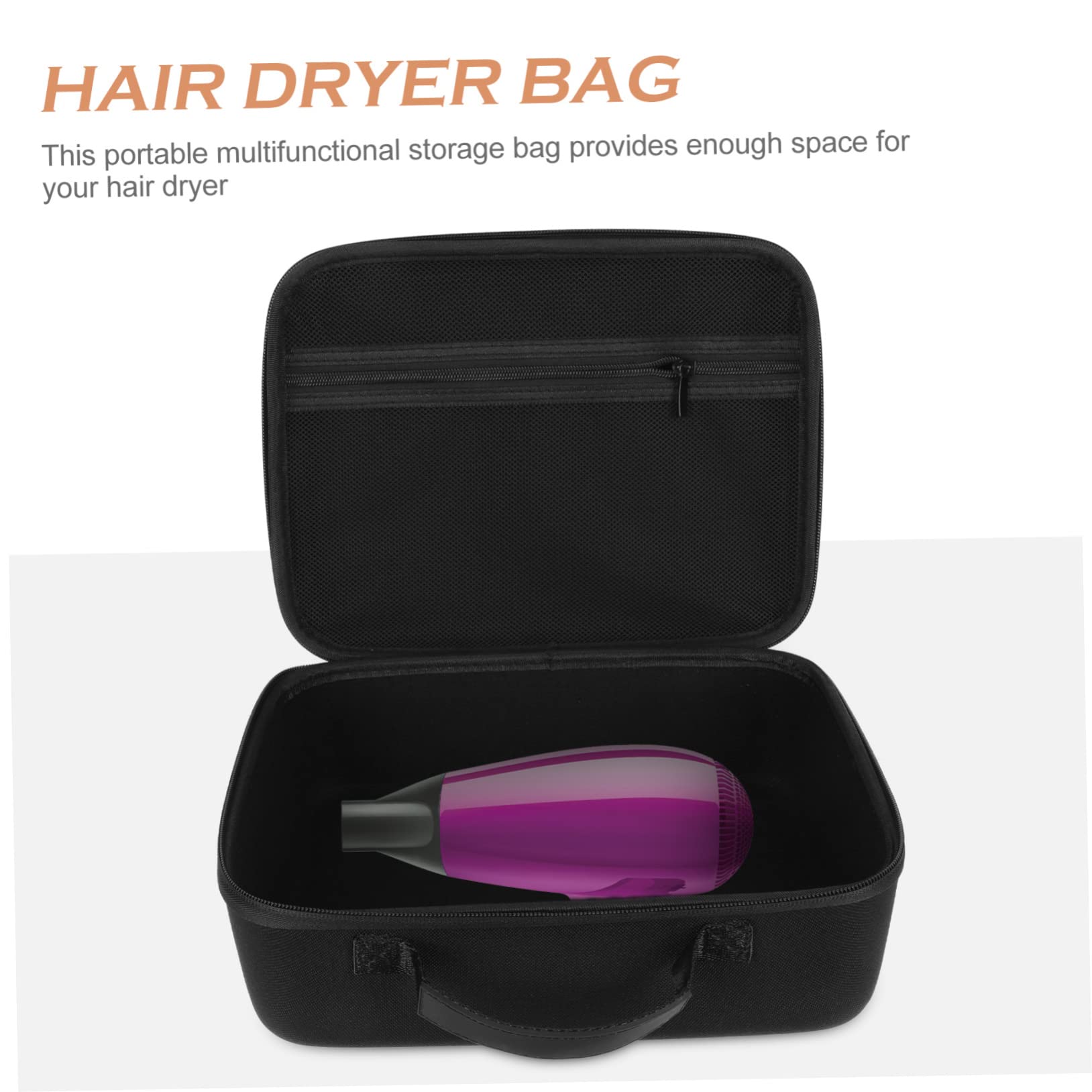 Beaupretty Hair Dryer Storage Bag Portable Organizer with Handle Large Capacity Hair Dryer Carrying Pouch for Travel and Business - Image 3