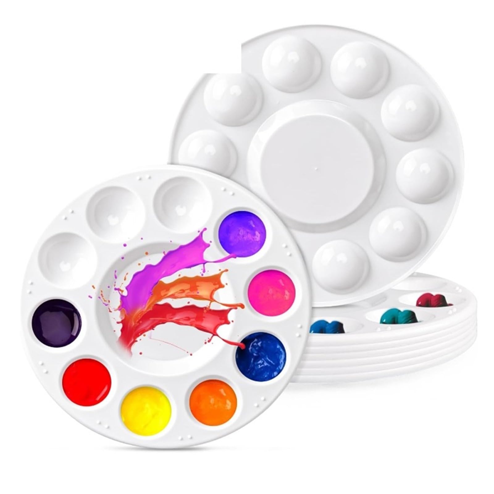 Paleta De Pintura Paleta de Colores de 4 Uds., Bandeja de Pintura Redonda, paletas for Clases de Arte, Manualidades, paletas de Pintura artística