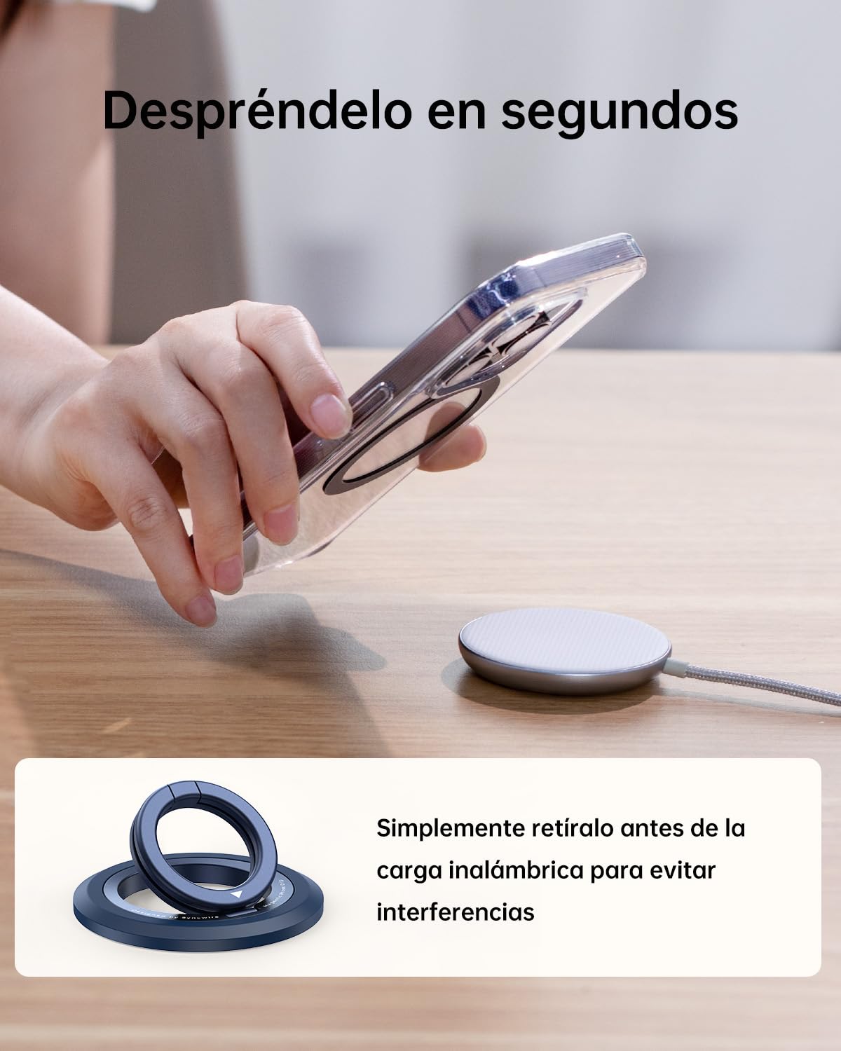 SYNCWIRE Magnetic Ring Holder for MagSafe - 360° Rotation Double Sided Mobile Phone Grip Compatible with iPhone 17 16 15 14 13 12 Pro MAX Android MagSafe Accessories — view 8