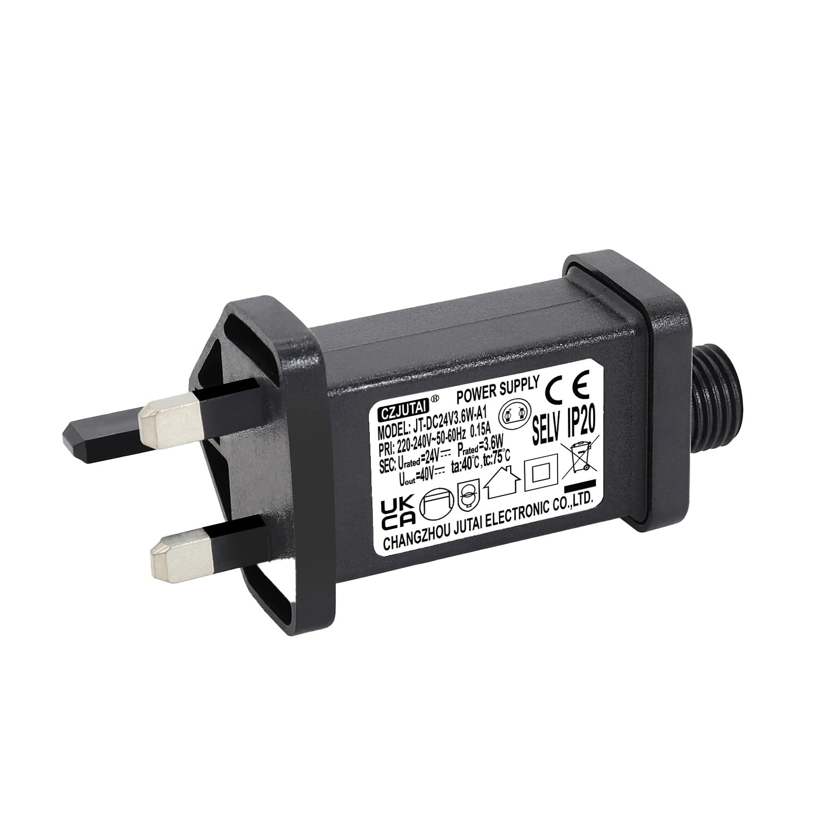 CubePlug 24V 3.6W String Lights Indoor-Outdoor Power Adapter for CZJUTAI JT-DC24V3.6W-IP20 Christmas Lighting [U436]