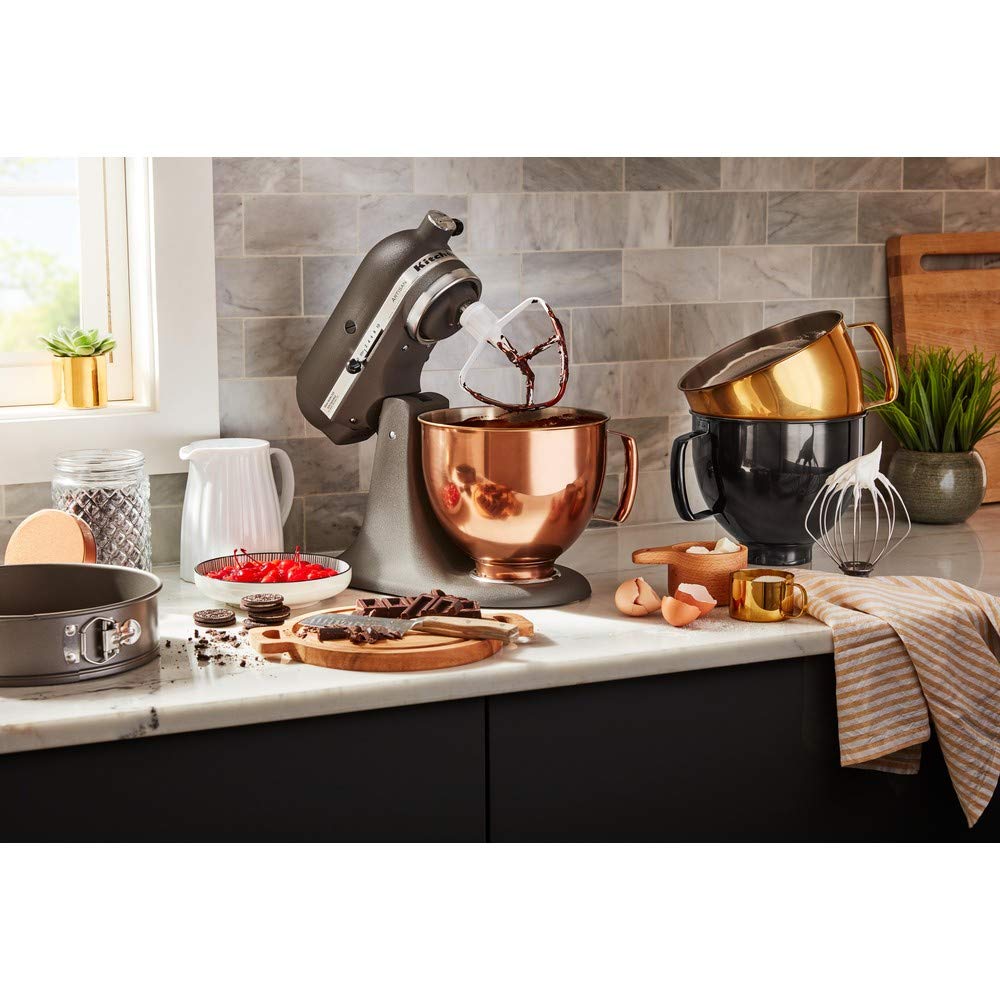 KitchenAid Bol Mélangeur 4.7L en Inox, Finition Cuivre Radiant, Lave-Vaisselle, Compatible Robots à Tête Inclinable 4.3L & 4.7L