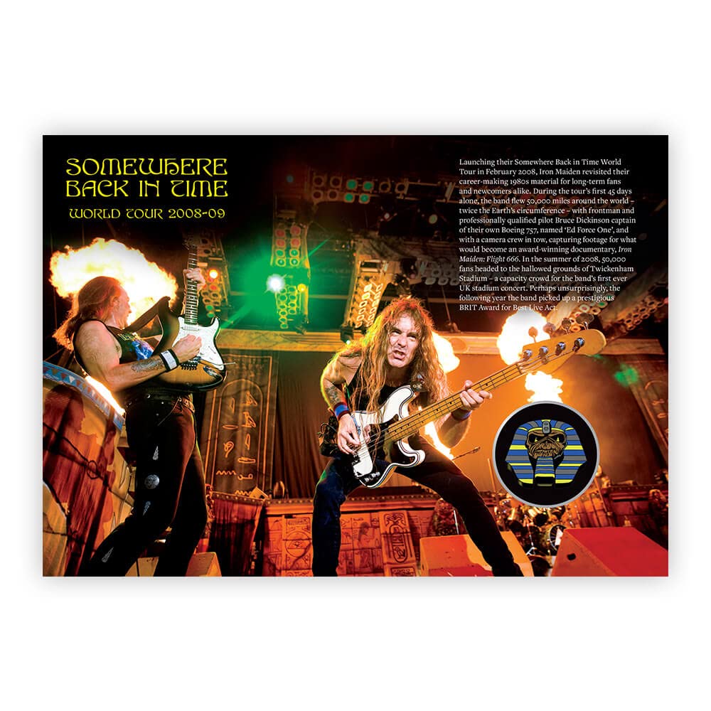 Royal Mail - Sellos oficiales de Iron Maiden y cubierta de medalla "Eddie Pharoah"