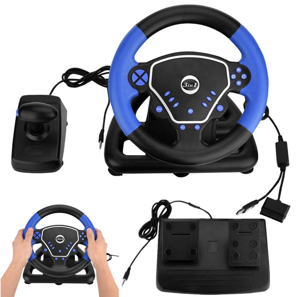 Buy Yosoo 3 in 1 Game Steering Wheel, 180 Degrees Universal USB