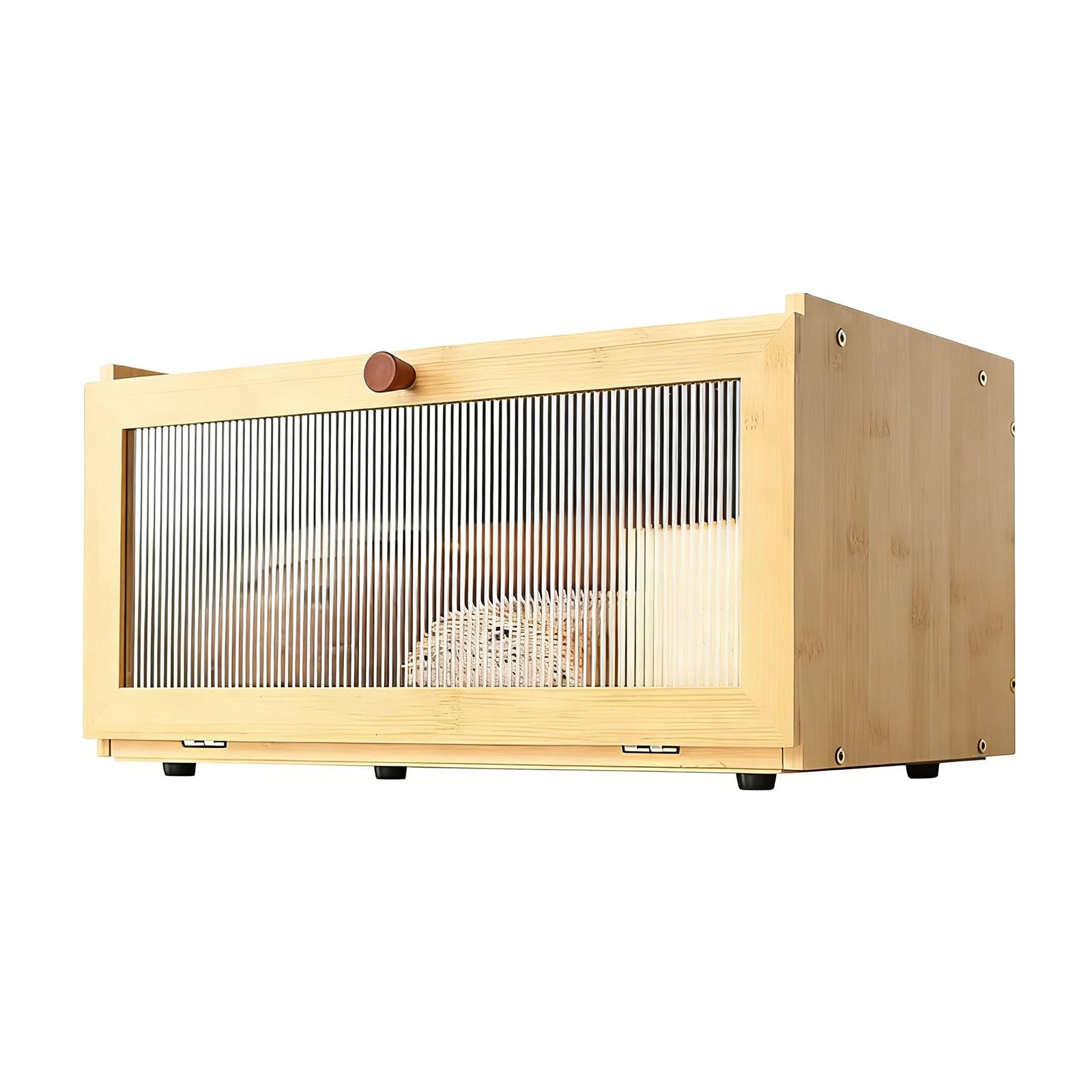 OSNIYAW Wooden Bread Preserver with Hole Pattern Construction and Compact Stacking Feature for Storage Ventilated Bread Container