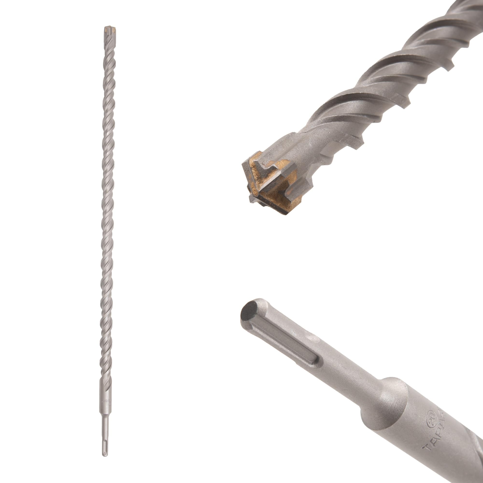 TAPARIA 20mm Cross Point Tip SDS Plus Hammer Drill Bit for Concrete/Masonry Drilling (HDC 20600, 20x540x600 mm)-Home, DIY, Professional, Construction, Brick, Wall-Drilling-image-48