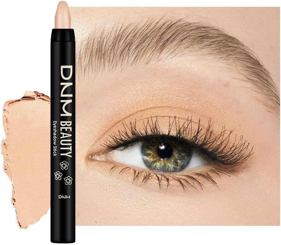 evpct Nude Beige Matte Cream Eye Shadow Sticks Brightener Pencils for Women, Nude Beige Silky Eyeshadow Applicator Stick Pen Waterproof, Blendable Crease-Proof Stick Eyeshadow Matte Eye Makeup 82