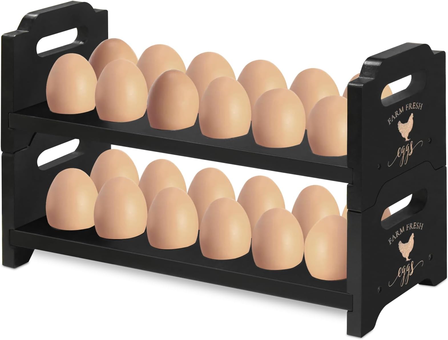 Amazon.com: Wooden Egg Holder Countertop, Egg Storage Trays for 24 ...
