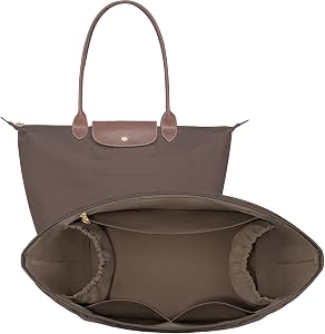 LOUKAYCCI Quilted Purse Organizer Insert for Longchamp Le Pliage M Tote