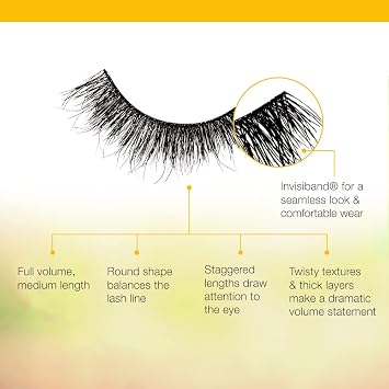 Ardell Textureyes False Eyelashes 582 100% Natural Hair Wispy Strip Lashes, Lightweight Soft Volume Flexible Band, Comfortable for Everyday Wear, 1 Pair