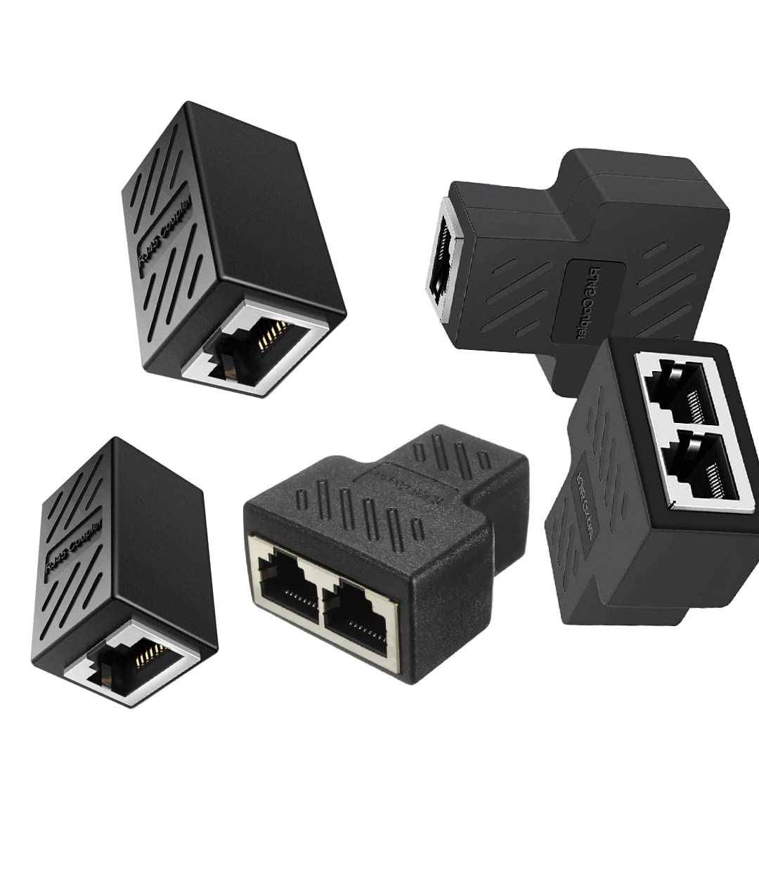 Combo 3pcs RJ45 Splitter, RJ45 Splitter Adapter 1 to 2 Dual