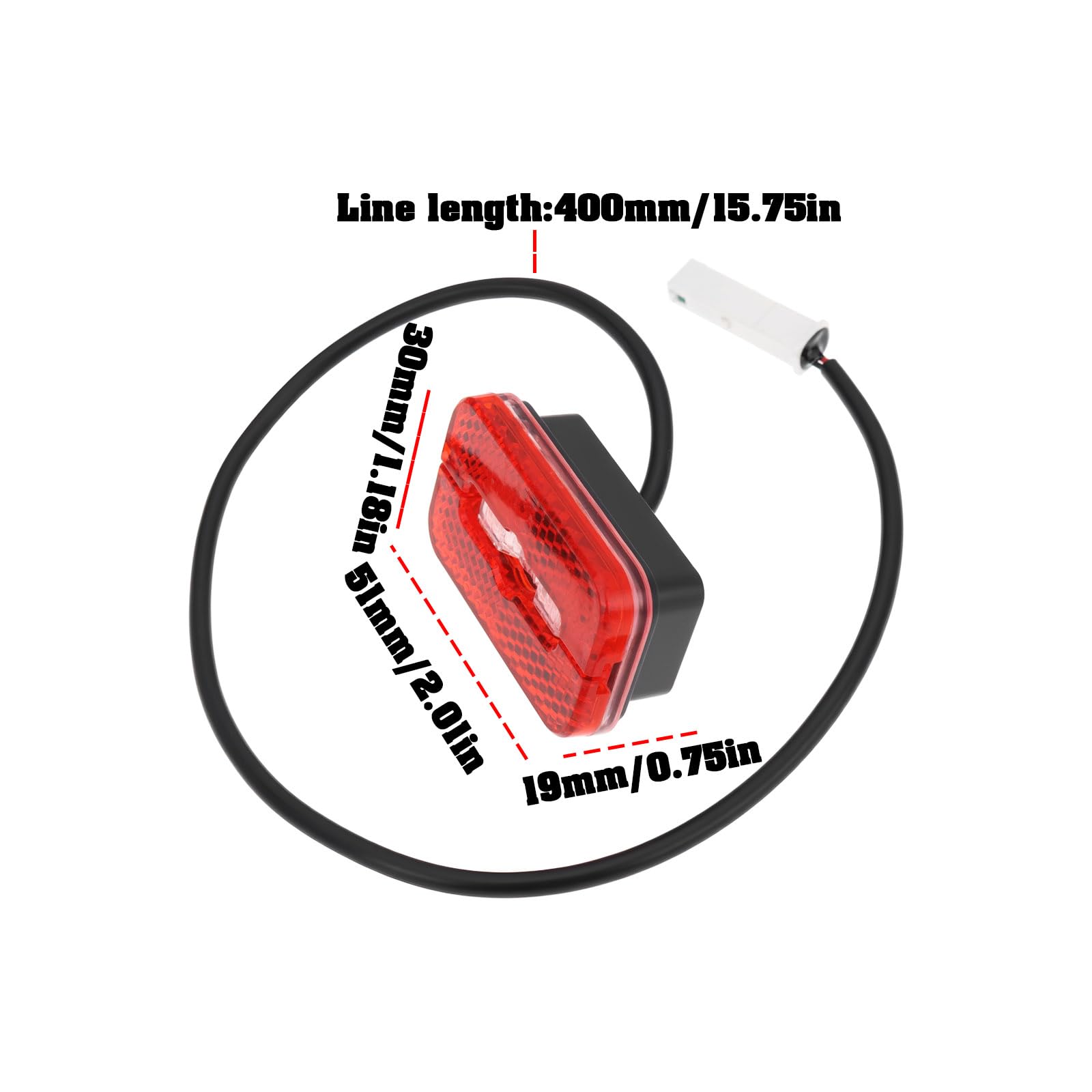 EMSea Tylne światło LED 400 mm kompatybilne z Xiaomi Electric Scooter 3 Lite 51 x 30 x 19 mm