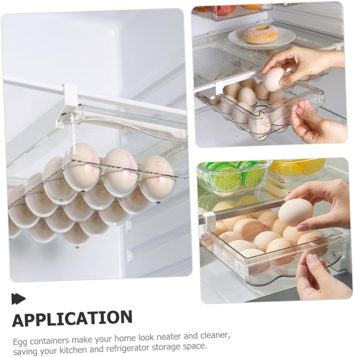 Refrigerator Egg Organizer Capacity Egg Holder for Kitchen Storage Stackable Tray with Smooth Surface for Easy Cleaning Prevents Breakage and Keeps Fresh