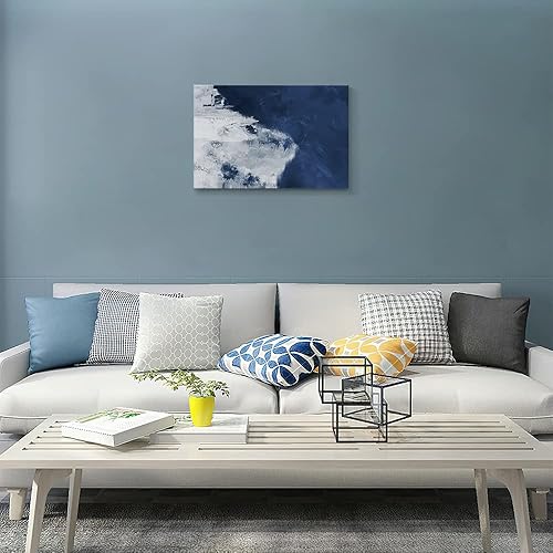 Miniatura 838 de Lienzo artístico para pared, pinturas de arte abstracto, fantasía azul, grafiti colorido sobre fondo blanco; decoración artística moderna para sala