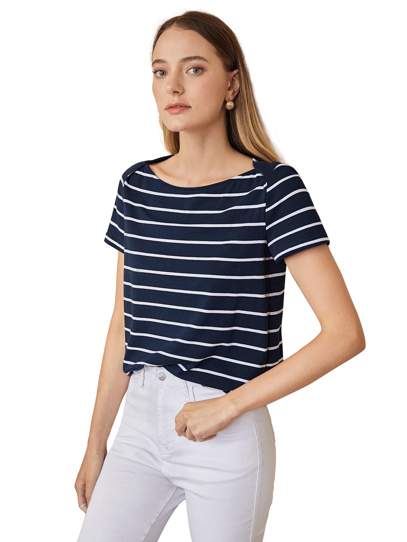 toochki Tops for Women | Women Regular Fit Top | Tops for Jeans for Women | Korean Tops for Women | Tops for Women | Blue Tops for Women | Strip Printed Top (TKCBL-CL-300-BL-TP $Parent)-picture-55