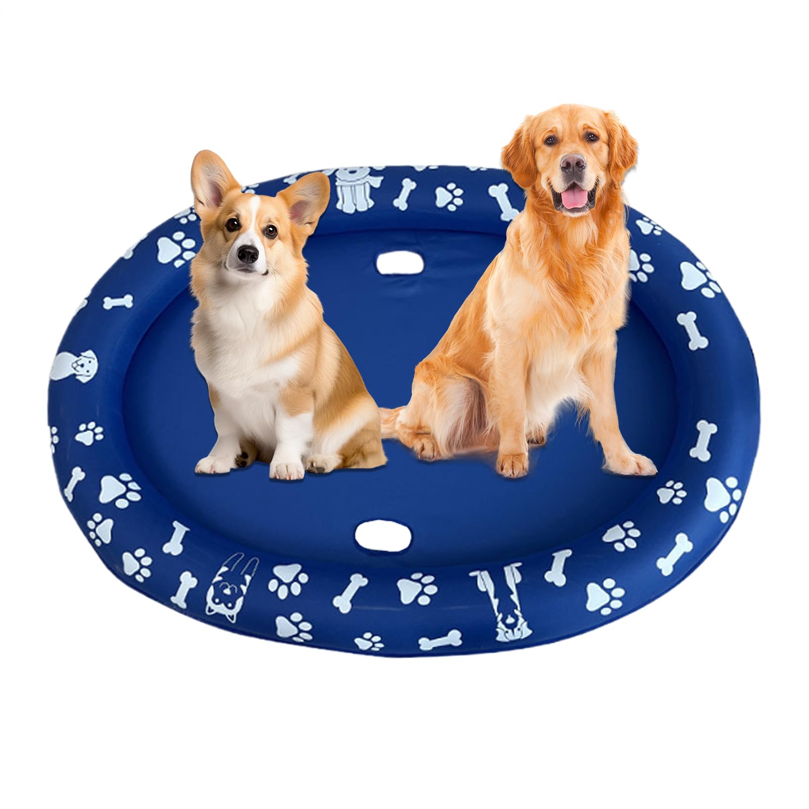 Bañera Canina Balsa Flotante Inflable Plegable Antideslizante | Ducha Para Perros Patio Lago Flotante Río Tubing Accesorio Kayak Cachorro Entrenamiento Juego Agua Infantil Playa
