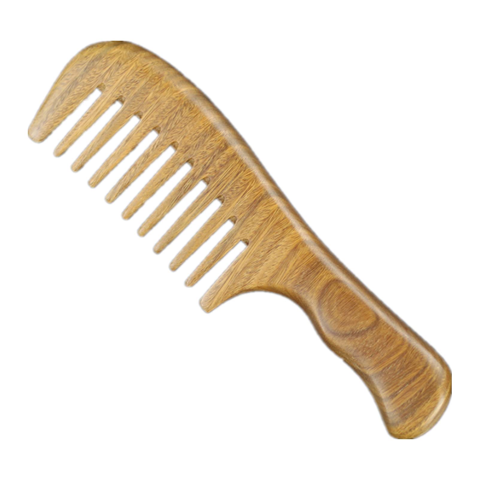DAQUSU Handmade Comb Green Sandalwood Anti Static Wooden Comb Wide Tooth Comb Massage Comb Hair Care Comb for Women Men Long Curly Hair