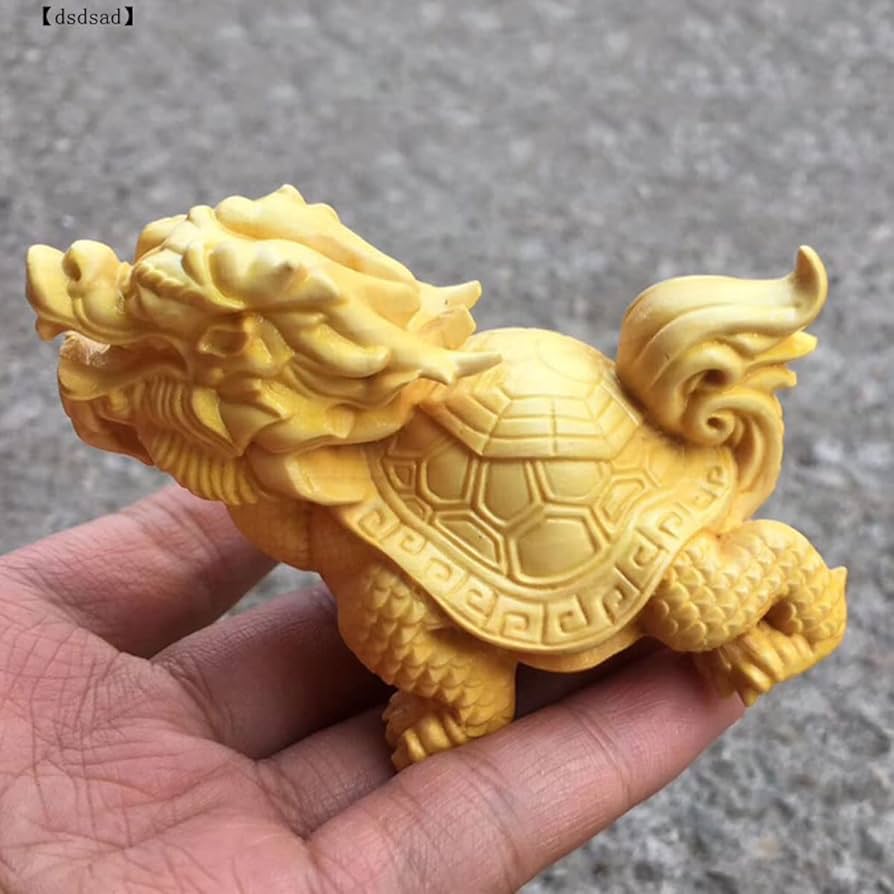 Amazon.co.jp: 風水 龍亀（ロングイ）8.5cm 木彫り 置物