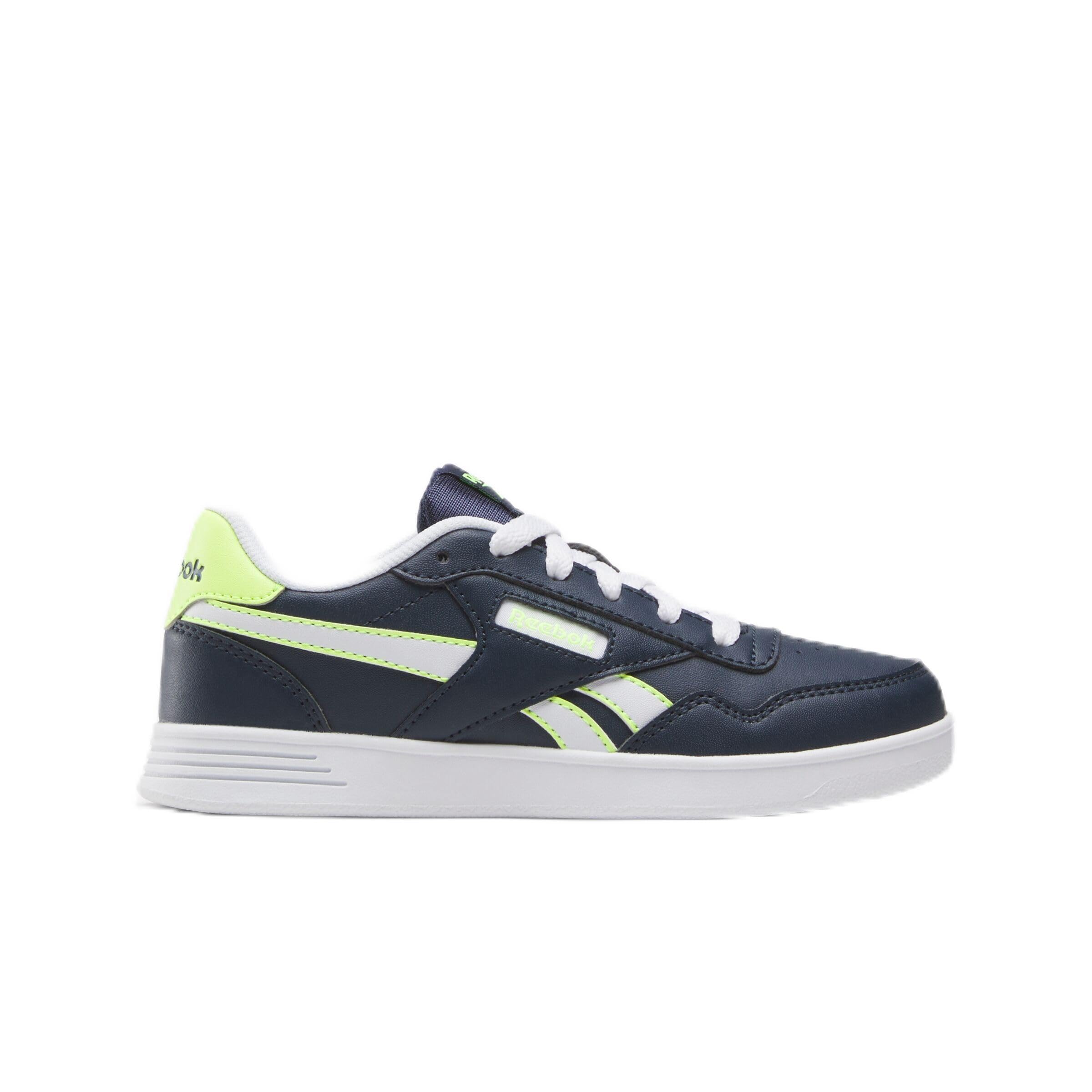 Reebok Court Advance Tennis Shoes, VECTORNAVY/DIGITALLIME/White, 6 UK Child