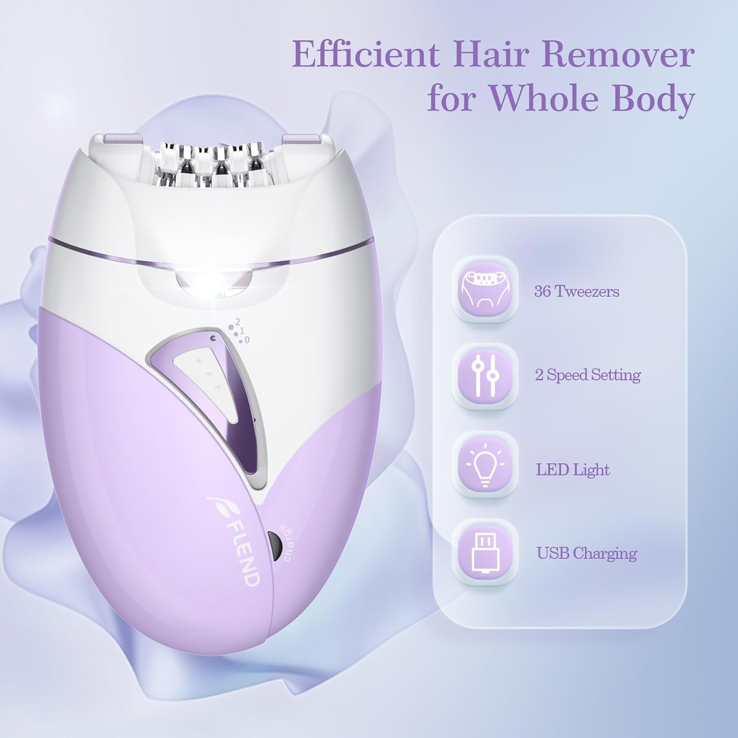 Epilators, 2-Speed Painless Smooth Glide Epilator for Women