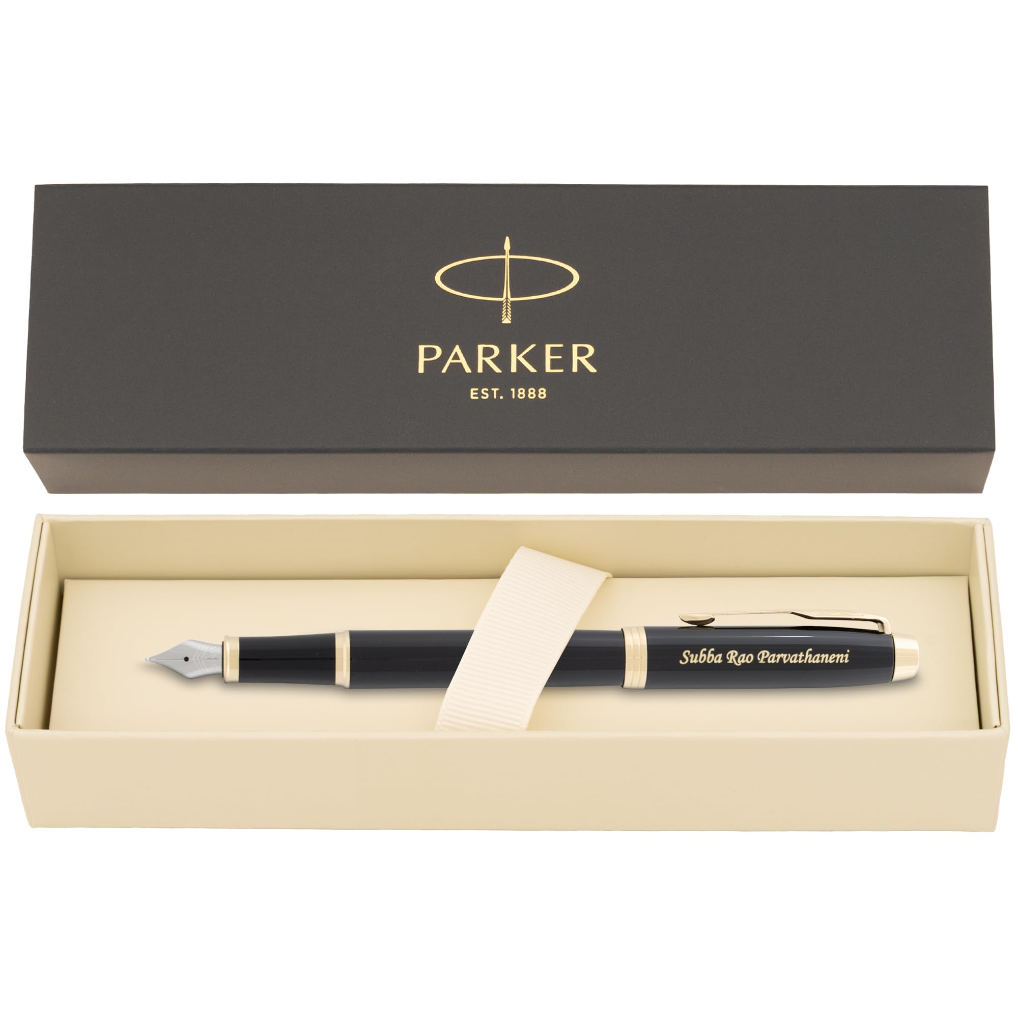 Amazon.com : Parker IM Engraved Fountain Pen, Black Lacquer with